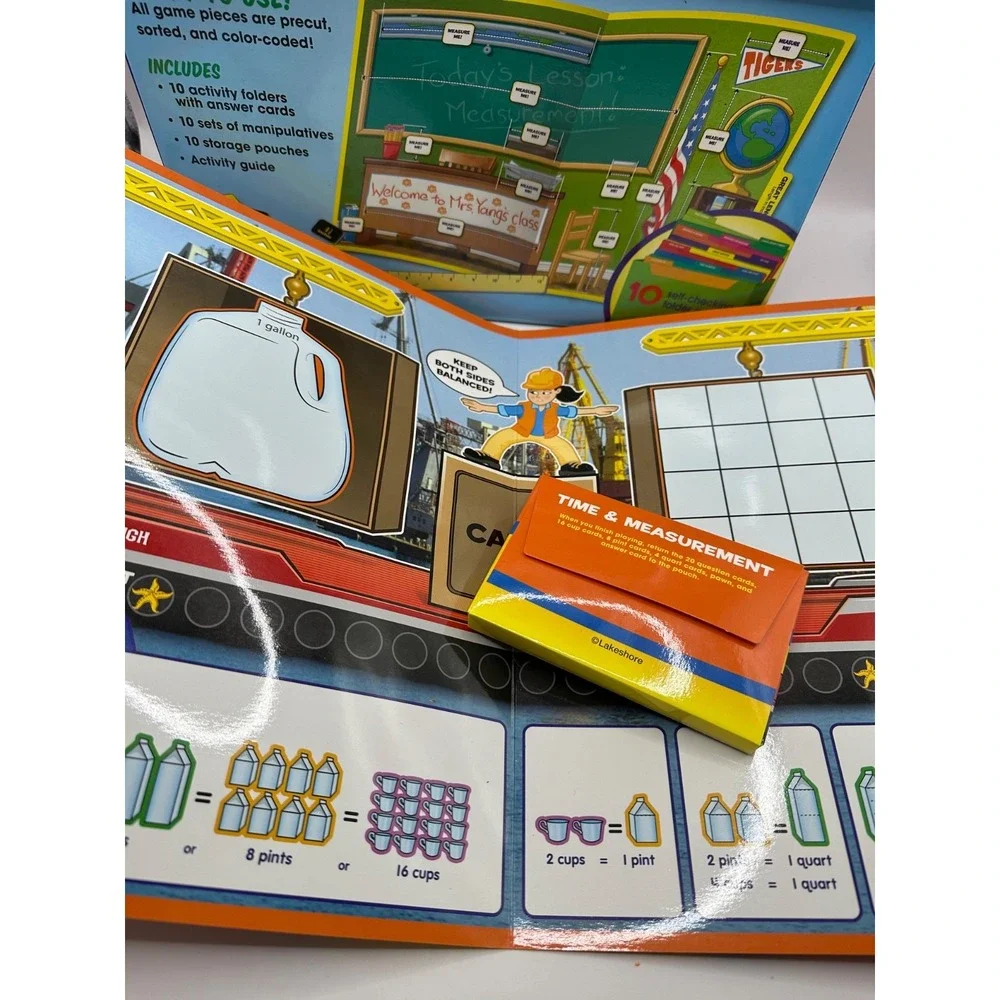 Lakeshore Learning Time & Measurement Elementary Folder Games Grades 2-3 COMPLET